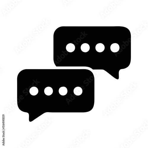 Two speech bubbles showing ellipses indicating a conversation in progress online
