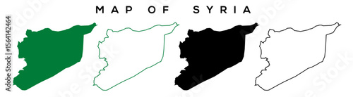 Syria  Map Vector – Isolated Country Outline Illustration

