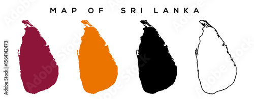 Sri Lanka Map Vector – Isolated Country Outline Illustration