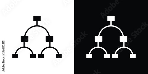 Consolidation icon simple flat graphic illustrations. Black and white silhouette vector