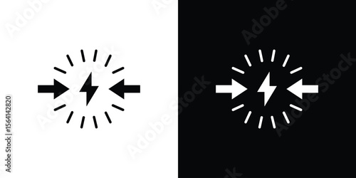 Conflict icon simple flat graphic illustrations. Black and white silhouette vector