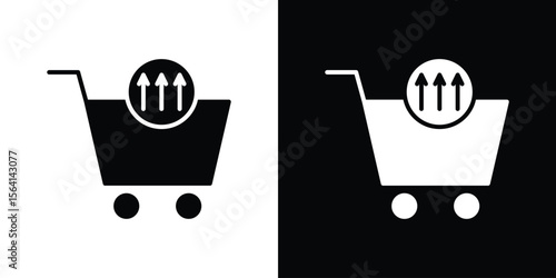 Cross sell icon simple flat graphic illustrations. Black and white silhouette vector