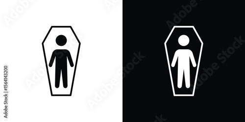 Dead icon simple flat graphic illustrations. Black and white silhouette vector