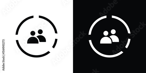 Demographics icon simple flat graphic illustrations. Black and white silhouette vector