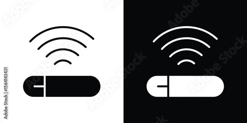 Dog microchip icon simple flat graphic illustrations. Black and white silhouette vector