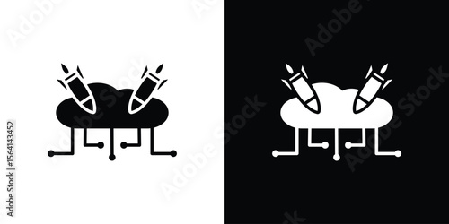 DOS icon simple flat graphic illustrations. Black and white silhouette vector