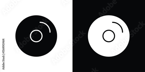 DVD icon simple flat graphic illustrations. Black and white silhouette vector