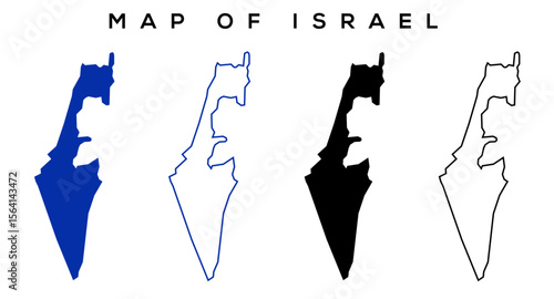 Israel Map Outline – Minimal Vector