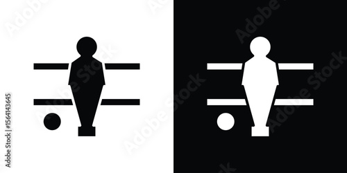 Foosball icon simple flat graphic illustrations. Black and white silhouette vector