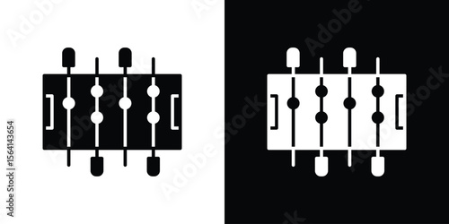 Foosball icon simple flat graphic illustrations. Black and white silhouette vector