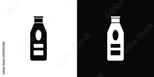 Gin icon simple flat graphic illustrations. Black and white silhouette vector
