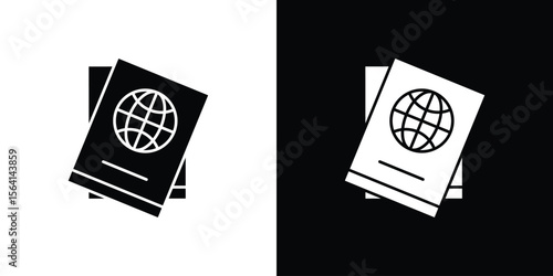 Immigration icon simple flat graphic illustrations. Black and white silhouette vector