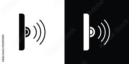 Infrared icon simple flat graphic illustrations. Black and white silhouette vector