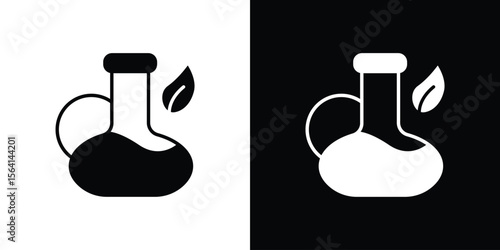 Massage oil icon simple flat graphic illustrations. Black and white silhouette vector