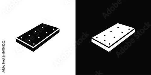 Mattress icon simple flat graphic illustrations. Black and white silhouette vector