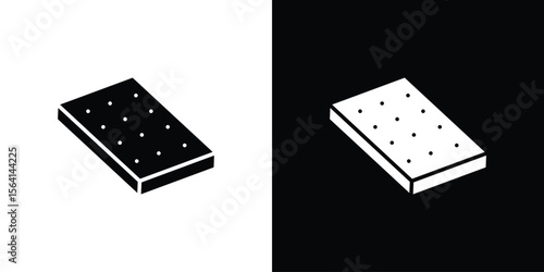 Mattress icon simple flat graphic illustrations. Black and white silhouette vector