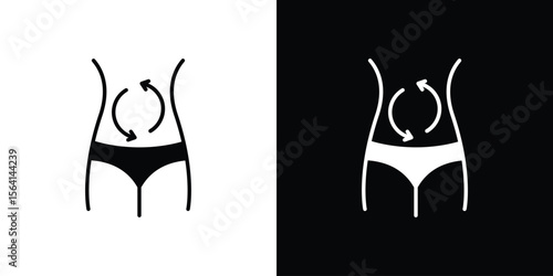 Metabolism icon simple flat graphic illustrations. Black and white silhouette vector