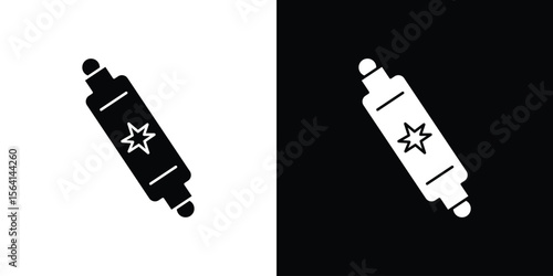 Mezuzah icon simple flat graphic illustrations. Black and white silhouette vector
