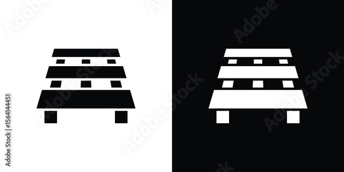 Pallet icon simple flat graphic illustrations. Black and white silhouette vector