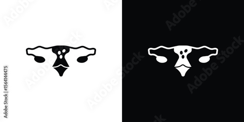 Pelvic inflammatory disease icon simple flat graphic illustrations. Black and white silhouette vector