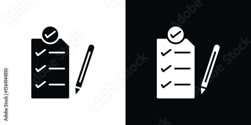 Requirements icon simple flat graphic illustrations. Black and white silhouette vector