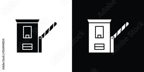 Road toll icon simple flat graphic illustrations. Black and white silhouette vector