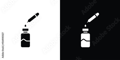 Serum icon simple flat graphic illustrations. Black and white silhouette vector