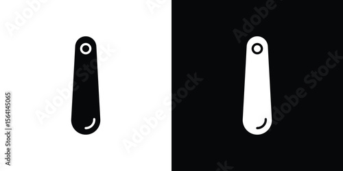 Shoehorn icon simple flat graphic illustrations. Black and white silhouette vector