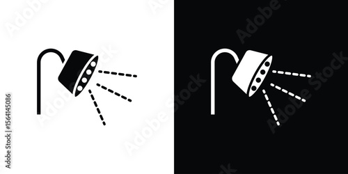 Shower Head icon simple flat graphic illustrations. Black and white silhouette vector