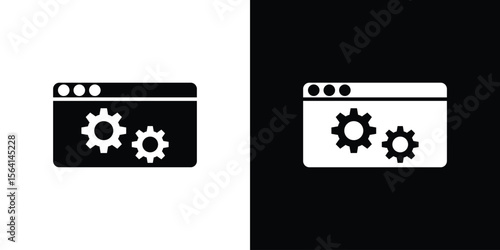 Software icon simple flat graphic illustrations. Black and white silhouette vector