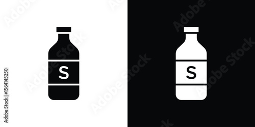 Solvent icon simple flat graphic illustrations. Black and white silhouette vector
