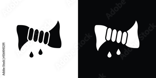 Squeeze icon simple flat graphic illustrations. Black and white silhouette vector