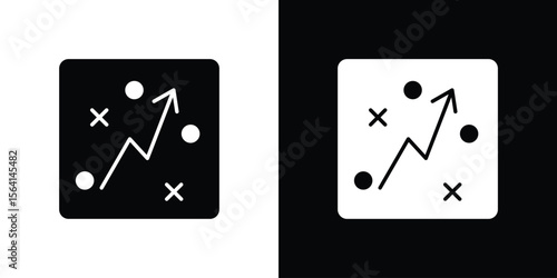 Tactical icon simple flat graphic illustrations. Black and white silhouette vector