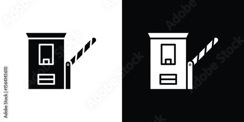 Toll road icon simple flat graphic illustrations. Black and white silhouette vector