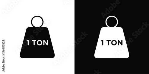 Tonne icon simple flat graphic illustrations. Black and white silhouette vector