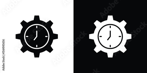 Trendy icon simple flat graphic illustrations. Black and white silhouette vector