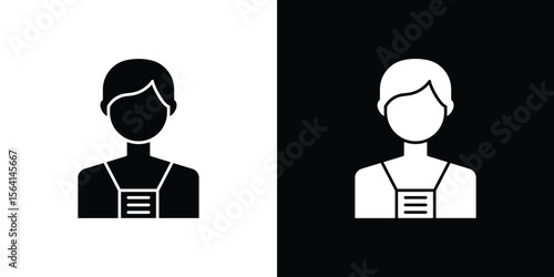 Tourist Guide icon simple flat graphic illustrations. Black and white silhouette vector
