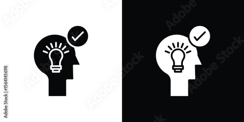 Understand icon simple flat graphic illustrations. Black and white silhouette vector