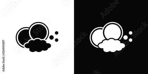 Washing dishes icon simple flat graphic illustrations. Black and white silhouette vector