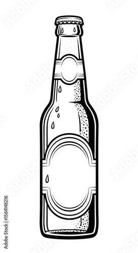 beer bottle with blank label for drink branding and design concept