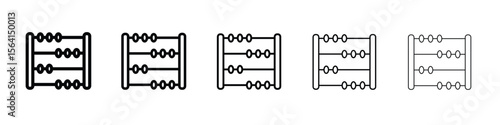 Abacus icon design in thin editable stroke style for graphic work