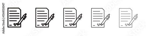 Agreement icon design in thin editable stroke style for graphic work