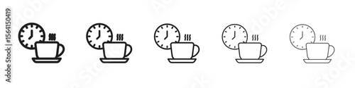 Break icon design in thin editable stroke style for graphic work