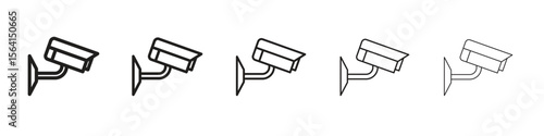 CCTV icon design in thin editable stroke style for graphic work