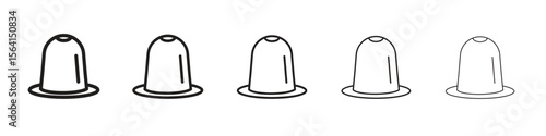 Coffee capsule icon design in thin editable stroke style for graphic work
