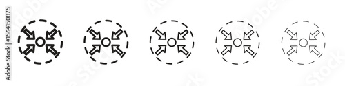 Compact size icon design in thin editable stroke style for graphic work