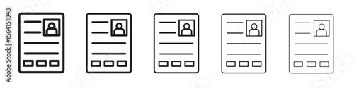 Criminal record icon design in thin editable stroke style for graphic work