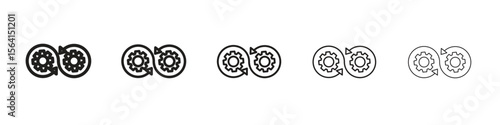 Devops icon design in thin editable stroke style for graphic work