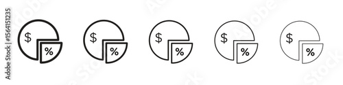 Dividend yield icon design in thin editable stroke style for graphic work