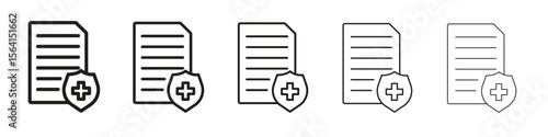 Health insurance icon design in thin editable stroke style for graphic work
